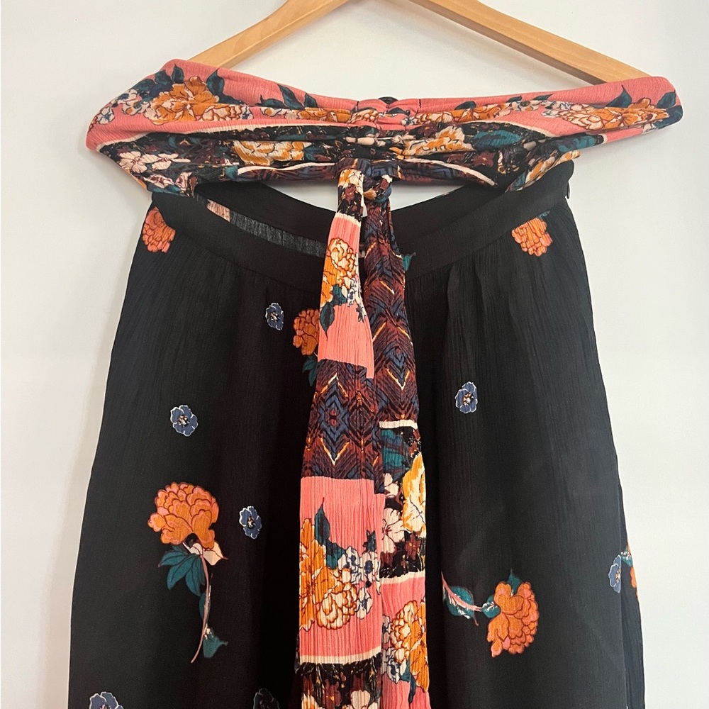 FREE PEOPLE Floral Strapless Bali Birds of Paradise Wide-Leg Jumpsuit EUC - Picture 8 of 11